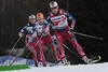 Leading Group with Bjoergen Marit (Nor)during the Ladies 5 km Cross Country of the FIS Tour de Ski 2014 at the Cross Country Stadium, Lago di Tesero, Italy on 2015/01/10. <br> 
