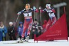 JOHAUG Therese (NOR) and WENG Heidi (NOR) during the Women Mountain Pursuit Cross Country Race of the FIS Tour de Ski 2014 at the Alpe Cermis in Val di Fiemme, Italy on 2015/01/11.
