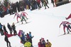 Group during the Men 9 km Pursuit Cross Country of the FIS Tour de Ski 2014 at the Cross Country Stadium, Lago di Tesero, Italy on 2015/01/11.
