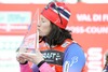 Marit Bjorgen (NOR) during the Women Mountain Pursuit Cross Country Race Podium of the FIS Tour de Ski 2014 at the Alpe Cermis in Val di Fiemme, Italy on 2015/01/11.
