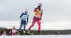 Francesco de Fabiani of Italy, Martin Johnsrud Sundby of Norway during Mens Cross Country Competition of FIS Cross Country World Cup at the Nordic Arena, Lillehammer, Norway on 2015/12/05.
