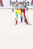 Vesna Fabjan of Slovenia (L) and Heidi Weng of Norway (R) skiing during finals of the women sprint race of Viessmann FIS Cross country skiing World cup in Planica, Slovenia. Women sprint race of Viessmann FIS Cross country skiing World cup was held on Saturday, 16th of January 2016 in Planica, Slovenia.
