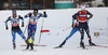 Winner Federico Pellegrino of Italy (R) and third placed Richard Jouve of France (L) skiing during quarter finals of the men sprint race of Viessmann FIS Cross country skiing World cup in Planica, Slovenia. Men sprint race of Viessmann FIS Cross country skiing World cup was held on Saturday, 16th of January 2016 in Planica, Slovenia.
