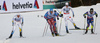 Calle Halfvarsson of Sweden (R) and Gustav Nordstroem of Sweden (L) skiing during half finals of the men sprint race of Viessmann FIS Cross country skiing World cup in Planica, Slovenia. Men sprint race of Viessmann FIS Cross country skiing World cup was held on Saturday, 16th of January 2016 in Planica, Slovenia.
