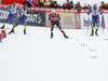 Winner Federico Pellegrino of Italy (M) outsprinting second placed Baptiste Gros of France (R) and third placed Richard Jouve of France (L) in finals of the men sprint race of Viessmann FIS Cross country skiing World cup in Planica, Slovenia. Men sprint race of Viessmann FIS Cross country skiing World cup was held on Saturday, 16th of January 2016 in Planica, Slovenia.
