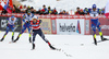 Winner Federico Pellegrino of Italy (M) outsprinting second placed Baptiste Gros of France (R) and third placed Richard Jouve of France (L) in finals of the men sprint race of Viessmann FIS Cross country skiing World cup in Planica, Slovenia. Men sprint race of Viessmann FIS Cross country skiing World cup was held on Saturday, 16th of January 2016 in Planica, Slovenia.
