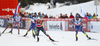 Winner Federico Pellegrino of Italy (M) outsprinting second placed Baptiste Gros of France (R) and third placed Richard Jouve of France (L) in finals of the men sprint race of Viessmann FIS Cross country skiing World cup in Planica, Slovenia. Men sprint race of Viessmann FIS Cross country skiing World cup was held on Saturday, 16th of January 2016 in Planica, Slovenia.
