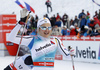 Winner Stina Nilsson of Sweden celebrate her victory in the women sprint race of Viessmann FIS Cross country skiing World cup in Planica, Slovenia. Women sprint race of Viessmann FIS Cross country skiing World cup was held on Saturday, 16th of January 2016 in Planica, Slovenia.
