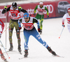 Alexander Wolz of Germany (L) and Karri Hakala of Finland skiing during semi-finals of the men team sprint race of Viessmann FIS Cross country skiing World cup in Planica, Slovenia. Men team sprint race of Viessmann FIS Cross country skiing World cup was held on Sunday, 17th of January 2016 in Planica, Slovenia.
