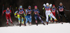 Sandra Ringwald of Germany (13), Leena Nurmi of Finland (18), Ida Sargent of USA (14) and Ida Ingemarsdotter  (14) of Sweden skiing during semi-finals of the women team sprint race of Viessmann FIS Cross country skiing World cup in Planica, Slovenia. Women team sprint race of Viessmann FIS Cross country skiing World cup was held on Sunday, 17th of January 2016 in Planica, Slovenia.
