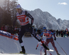 Dietmar Noeckler of Italy, Gleb Retivykh of Russia skiing during finals of the men team sprint race of Viessmann FIS Cross country skiing World cup in Planica, Slovenia. Men team sprint race of Viessmann FIS Cross country skiing World cup was held on Sunday, 17th of January 2016 in Planica, Slovenia.
