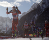 Paal Golberg of Norway (L), Thomas Bing of Germany, Valentin Chauvin of France, Anders Gloeersen of Norway skiing during finals of the men team sprint race of Viessmann FIS Cross country skiing World cup in Planica, Slovenia. Men team sprint race of Viessmann FIS Cross country skiing World cup was held on Sunday, 17th of January 2016 in Planica, Slovenia.
