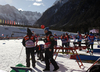 Team wax area during finals of the men team sprint race of Viessmann FIS Cross country skiing World cup in Planica, Slovenia. Men team sprint race of Viessmann FIS Cross country skiing World cup was held on Sunday, 17th of January 2016 in Planica, Slovenia.
