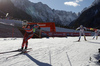 Astrid Uhrenholdt Jacobsen of Norway (L), Stina Nilsson of Sweden (M) and Hanna Falk of Sweden (R) skiing during finals of the women team sprint race of Viessmann FIS Cross country skiing World cup in Planica, Slovenia. Women team sprint race of Viessmann FIS Cross country skiing World cup was held on Sunday, 17th of January 2016 in Planica, Slovenia.
