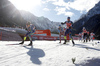 Valentin Chauvin of France (L) and Renaud Jay of France (R) skiing during finals of the men team sprint race of Viessmann FIS Cross country skiing World cup in Planica, Slovenia. Men team sprint race of Viessmann FIS Cross country skiing World cup was held on Sunday, 17th of January 2016 in Planica, Slovenia.
