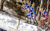 Baptiste Gros of France skiing during finals of the men team sprint race of Viessmann FIS Cross country skiing World cup in Planica, Slovenia. Men team sprint race of Viessmann FIS Cross country skiing World cup was held on Sunday, 17th of January 2016 in Planica, Slovenia.
