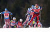 Ola Vigen Hattestad of Norway skiing during finals of the men team sprint race of Viessmann FIS Cross country skiing World cup in Planica, Slovenia. Men team sprint race of Viessmann FIS Cross country skiing World cup was held on Sunday, 17th of January 2016 in Planica, Slovenia.
