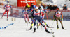 Federico Pellegrino of Italy outsprints Baptiste Gros of France and Richard Jouve of France for victory in the finals of the men team sprint race of Viessmann FIS Cross country skiing World cup in Planica, Slovenia. Men team sprint race of Viessmann FIS Cross country skiing World cup was held on Sunday, 17th of January 2016 in Planica, Slovenia.
