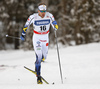 Emil Joensson of Sweden skiing in qualification for men classic sprint race of Viessmann FIS Cross country skiing World cup in Planica, Slovenia. Men sprint classic race of Viessmann FIS Cross country skiing World cup was held on Saturday, 20th of January 2018 in Planica, Slovenia.
