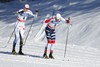 Emil Iversen of Norway (3), Oskar Svensson of Sweden (4) skiing in finals of men classic sprint race of Viessmann FIS Cross country skiing World cup in Planica, Slovenia. Women sprint classic race of Viessmann FIS Cross country skiing World cup was held on Saturday, 20th of January 2018 in Planica, Slovenia.

