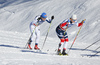 Lauri Vuorinen of Finland (21) and Sindre Bjoernestad Skar of Norway (22) skiing in finals of men classic sprint race of Viessmann FIS Cross country skiing World cup in Planica, Slovenia. Women sprint classic race of Viessmann FIS Cross country skiing World cup was held on Saturday, 20th of January 2018 in Planica, Slovenia.
