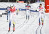 Krista Parmakoski of Finland (M) skiing in finals of women classic sprint race of Viessmann FIS Cross country skiing World cup in Planica, Slovenia. Women sprint classic race of Viessmann FIS Cross country skiing World cup was held on Saturday, 20th of January 2018 in Planica, Slovenia.
