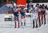 Eirik Brandsdal of Norway (17), Paal Golberg of Norway (6), Teodor Peterson of Sweden (5) in finals of men classic sprint race of Viessmann FIS Cross country skiing World cup in Planica, Slovenia. Women sprint classic race of Viessmann FIS Cross country skiing World cup was held on Saturday, 20th of January 2018 in Planica, Slovenia.
