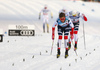 Johannes Hoesflot Klaebo of Norway (1), Emil Iversen of Norway (3) skiing in finals of men classic sprint race of Viessmann FIS Cross country skiing World cup in Planica, Slovenia. Women sprint classic race of Viessmann FIS Cross country skiing World cup was held on Saturday, 20th of January 2018 in Planica, Slovenia.
