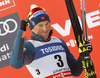 Second placed Emil Iversen of Norway celebrate his medal won in the men classic sprint race of Viessmann FIS Cross country skiing World cup in Planica, Slovenia. Women sprint classic race of Viessmann FIS Cross country skiing World cup was held on Saturday, 20th of January 2018 in Planica, Slovenia.
