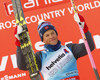 Winner Johannes Hoesflot Klaebo of Norway celebrate his medal won in the men classic sprint race of Viessmann FIS Cross country skiing World cup in Planica, Slovenia. Women sprint classic race of Viessmann FIS Cross country skiing World cup was held on Saturday, 20th of January 2018 in Planica, Slovenia.
