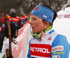 Krista Parmakoski of Finland in finish of women 10km classic race of Viessmann FIS Cross country skiing World cup in Planica, Slovenia. Women 10km classic race of Viessmann FIS Cross country skiing World cup was held on Sunday, 21st of January 2018 in Planica, Slovenia.
