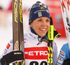 Charlotte Kalla of Sweden in finish after  women 10km classic race of Viessmann FIS Cross country skiing World cup in Planica, Slovenia. Women 10km classic race of Viessmann FIS Cross country skiing World cup was held on Sunday, 21st of January 2018 in Planica, Slovenia.
