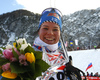 Winner Krista Parmakoski of Finland celebrates after  women 10km classic race of Viessmann FIS Cross country skiing World cup in Planica, Slovenia. Women 10km classic race of Viessmann FIS Cross country skiing World cup was held on Sunday, 21st of January 2018 in Planica, Slovenia.
