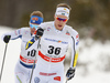 Viktor Thorn of Sweden (36) and Ville Nousiainen of Finland (10) skiing in men 15km classic race of Viessmann FIS Cross country skiing World cup in Planica, Slovenia. Men 15km classic race of Viessmann FIS Cross country skiing World cup was held on Sunday, 21st of January 2018 in Planica, Slovenia.
