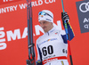 Third placed Calle Halfvarsson of Sweden celebrates his success on podium after 15km classic race of Viessmann FIS Cross country skiing World cup in Planica, Slovenia. Men 15km classic race of Viessmann FIS Cross country skiing World cup was held on Sunday, 21st of January 2018 in Planica, Slovenia.
