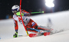 Henrik Kristoffersen of Norway skiing in the first run of the men The Nightrace, night slalom race of the Audi FIS Alpine skiing World cup in Schladming, Austria. Men slalom race of the Audi FIS Alpine skiing World cup was held in Schladming, Austria, on Tuesday, 23rd of January 2018.

