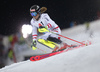 Manuel Feller of Austria skiing in the first run of the men The Nightrace, night slalom race of the Audi FIS Alpine skiing World cup in Schladming, Austria. Men slalom race of the Audi FIS Alpine skiing World cup was held in Schladming, Austria, on Tuesday, 23rd of January 2018.

