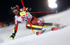 Leif Kristian Nestvold-Haugen of Norway skiing in the first run of the men The Nightrace, night slalom race of the Audi FIS Alpine skiing World cup in Schladming, Austria. Men slalom race of the Audi FIS Alpine skiing World cup was held in Schladming, Austria, on Tuesday, 23rd of January 2018.
