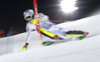 David Ketterer of Germany skiing in the first run of the men The Nightrace, night slalom race of the Audi FIS Alpine skiing World cup in Schladming, Austria. Men slalom race of the Audi FIS Alpine skiing World cup was held in Schladming, Austria, on Tuesday, 23rd of January 2018.
