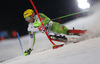 Stefan Hadalin of Slovenia skiing in the first run of the men The Nightrace, night slalom race of the Audi FIS Alpine skiing World cup in Schladming, Austria. Men slalom race of the Audi FIS Alpine skiing World cup was held in Schladming, Austria, on Tuesday, 23rd of January 2018.
