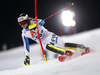 Jens Henttinen of Finland skiing in the first run of the men The Nightrace, night slalom race of the Audi FIS Alpine skiing World cup in Schladming, Austria. Men slalom race of the Audi FIS Alpine skiing World cup was held in Schladming, Austria, on Tuesday, 23rd of January 2018.
