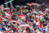 Spectators during The Nightrace, night slalom race of the Audi FIS Alpine skiing World cup in Schladming, Austria. Men slalom race of the Audi FIS Alpine skiing World cup was held in Schladming, Austria, on Tuesday, 23rd of January 2018.
