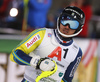 Andre Myhrer of Sweden reacts in finish of the second run of the men The Nightrace, night slalom race of the Audi FIS Alpine skiing World cup in Schladming, Austria. Men slalom race of the Audi FIS Alpine skiing World cup was held in Schladming, Austria, on Tuesday, 23rd of January 2018.
