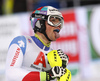 Daniel Yule of Switzerland reacts in finish of the second run of the men The Nightrace, night slalom race of the Audi FIS Alpine skiing World cup in Schladming, Austria. Men slalom race of the Audi FIS Alpine skiing World cup was held in Schladming, Austria, on Tuesday, 23rd of January 2018.
