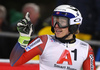 Henrik Kristoffersen of Norway reacts in finish of the second run of the men The Nightrace, night slalom race of the Audi FIS Alpine skiing World cup in Schladming, Austria. Men slalom race of the Audi FIS Alpine skiing World cup was held in Schladming, Austria, on Tuesday, 23rd of January 2018.
