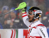 Winner Marcel Hirscher of Austria reacts in finish of the second run of the men The Nightrace, night slalom race of the Audi FIS Alpine skiing World cup in Schladming, Austria. Men slalom race of the Audi FIS Alpine skiing World cup was held in Schladming, Austria, on Tuesday, 23rd of January 2018.
