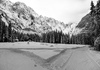 Cross country skiing tracks are done after extensive snow covered Ratece and Tamar valley, Slovenia, in last several days. More then 1m thick snow layer enables cross country skiers to enjoy their sport in unspoiled nature between beautiful Julian Alps mountains.