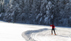 Cross country skiing tracks are done after extensive snow covered Ratece and Tamar valley, Slovenia, in last several days. More then 1m thick snow layer enables cross country skiers to enjoy their sport in unspoiled nature between beautiful Julian Alps mountains.