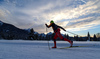 Cross country skiing in Ratece, Slovenia.