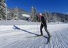 Cross country skiing in Ratece, Slovenia.